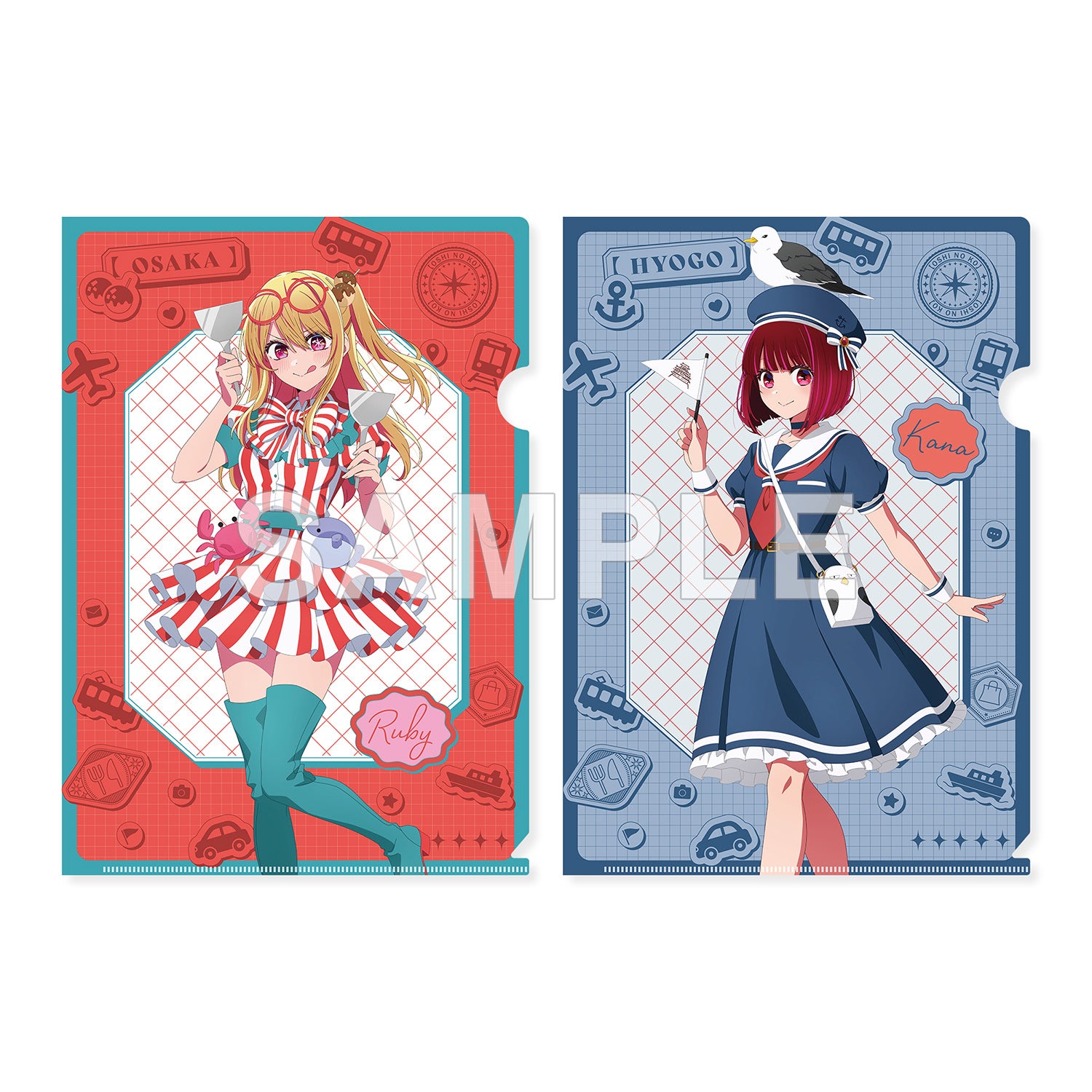 (Goods - File Folder ) Oshi no Ko [47 TODOFUKEN NO KO] File Folder  Set Ruby (Osaka Prefecture) & Kana Arima (Hyogo Prefecture)