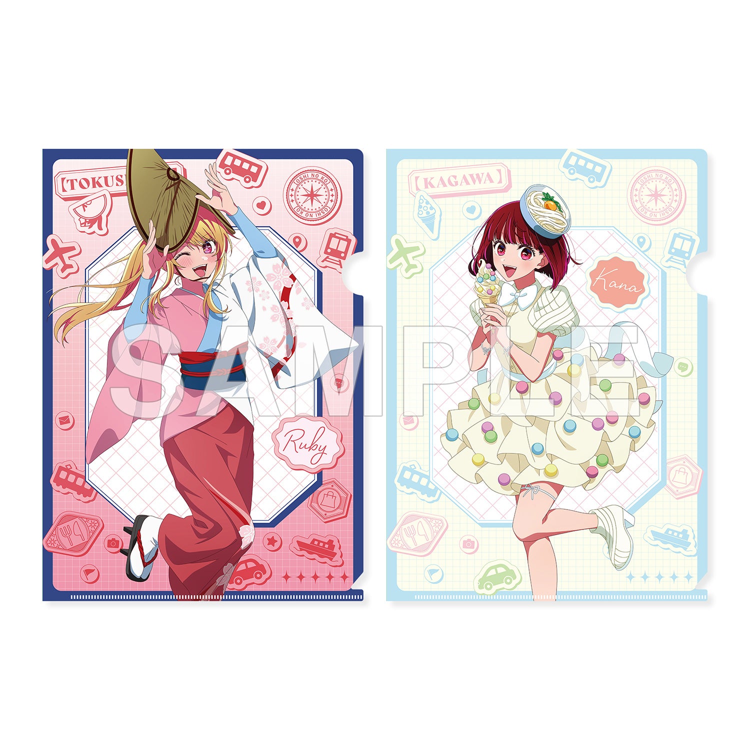 (Goods - File Folder) Oshi no Ko [47 TODOFUKEN NO KO] File Folder Set Ruby (Tokushima Prefecture) & Kana Arima (Kagawa Prefecture)