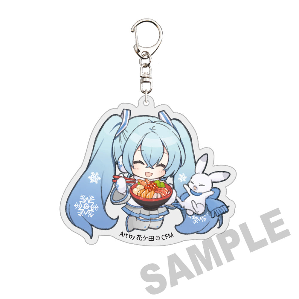 (Goods - Keychain) Snow Miku x Hirohako Die-cut Acrylic Keychain Hakodate - Seafood Bowl - Art by hanagata