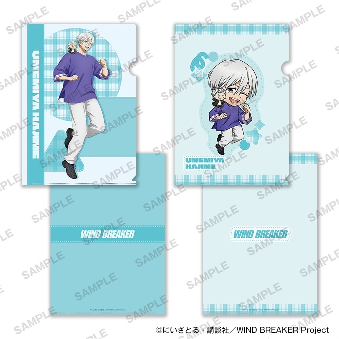 (Goods - Clear File) TV Anime WIND BREAKER A4-sized Clear File Set of 2 Together with Plushies Ver. - Hajime Umemiya
