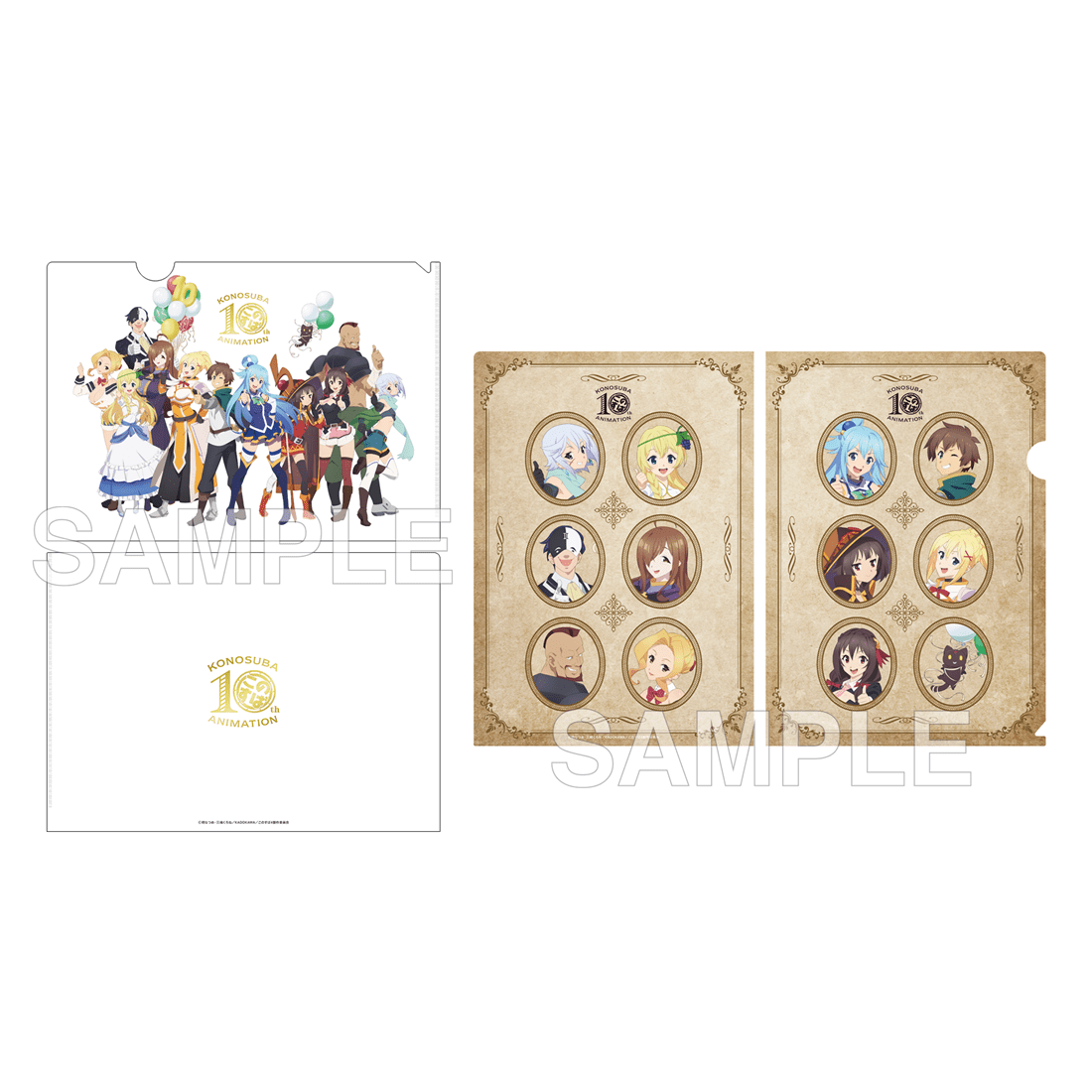 (Goods - File Folder) KONOSUBA -God's Blessing on This Wonderful World! 4 File Folder Set - Anime Broadcast 10th Anniversary Ver.