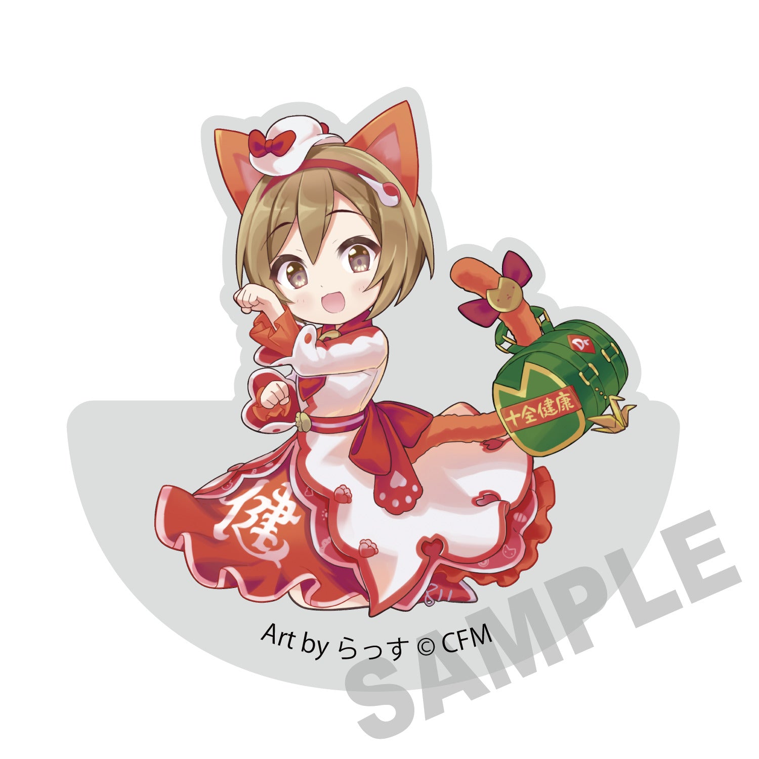 (Goods - Ornament) Hatsune Miku x Lucky Cat Wobbly Acrylic Block MEIKO Art by Rassu