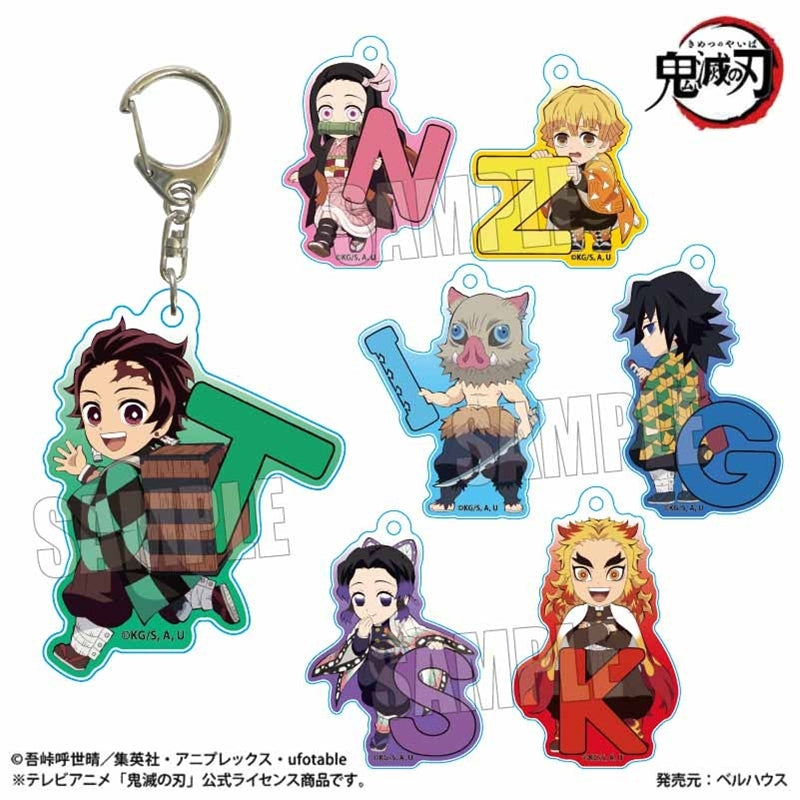 (Goods - Keychain) Demon Slayer: Kimetsu no Yaiba Anime Trading Acrylic Keychain Alphabet ver. (Blind Box -Single)