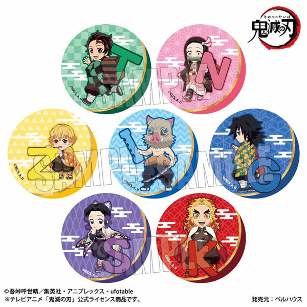 (Goods - Badge) Demon Slayer: Kimetsu no Yaiba Anime Trading Button Badge Alphabet ver. (Blind Box -Single)