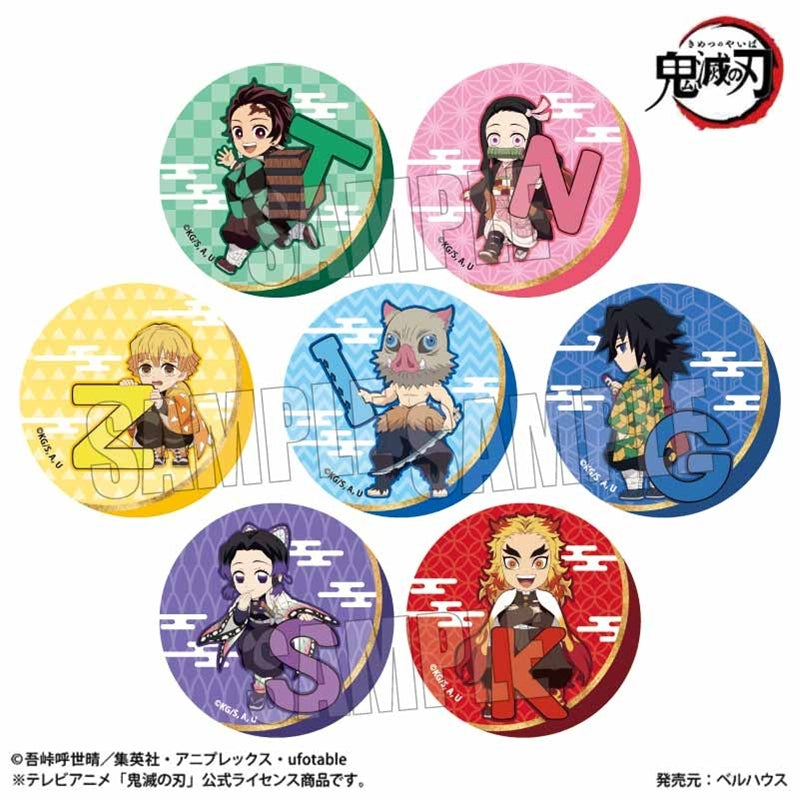 (Goods - Badge) Demon Slayer: Kimetsu no Yaiba Anime Trading Button Badge Alphabet ver. (Blind Box -Single)