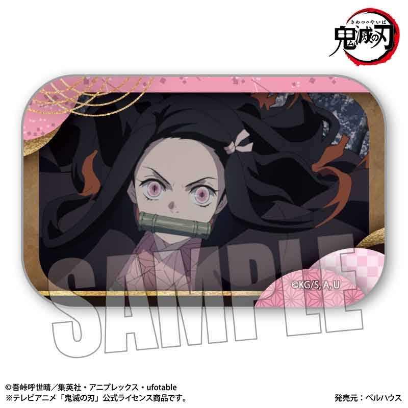 (Goods - Badge) Demon Slayer: Kimetsu no Yaiba TV Anime Tanjiro Kamado, Unwavering Resolve Arc Memories Square Button Badge Nezuko Kamado
