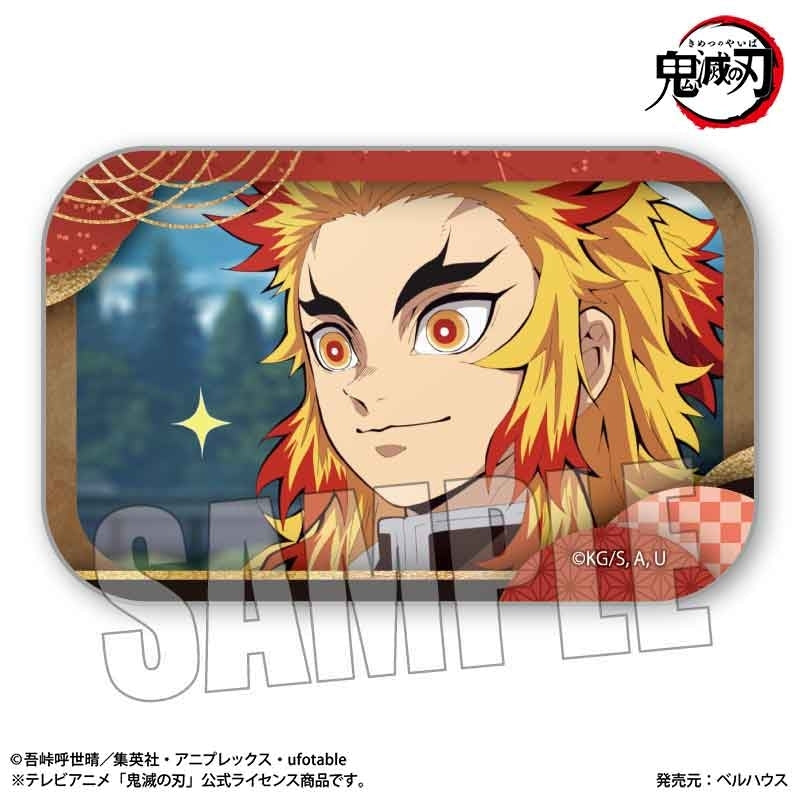 (Goods - Badge) Demon Slayer: Kimetsu no Yaiba TV Anime Tanjiro Kamado, Unwavering Resolve Arc Memories Square Button Badge Kyojuro Rengoku