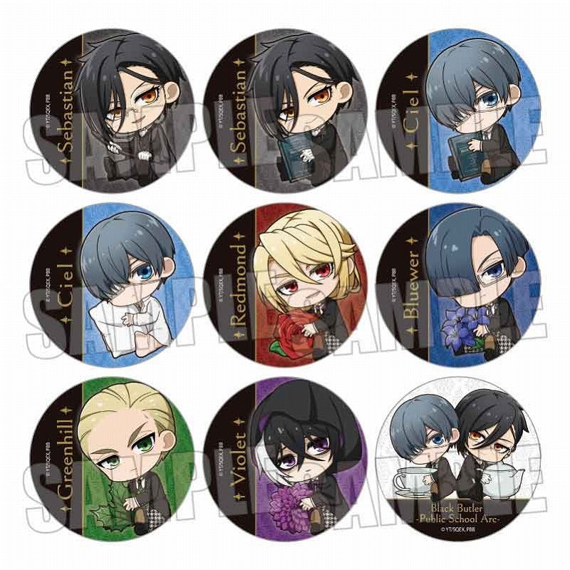 [Black Butler] Public School Arc  Trading Button Badge Gyugyutto (Blind Box -Single)