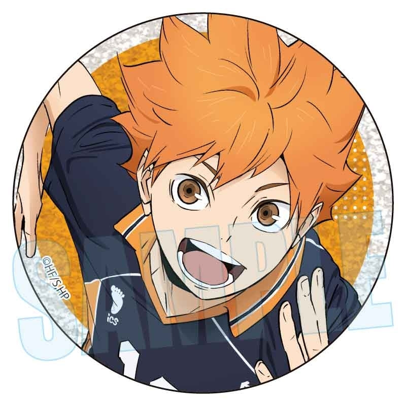 (1BOX=8)(Goods - Badge) Anime Haikyu!! Trading Glitter Button Badge 10th Anniversary Event Visual(Blind Box -Single)