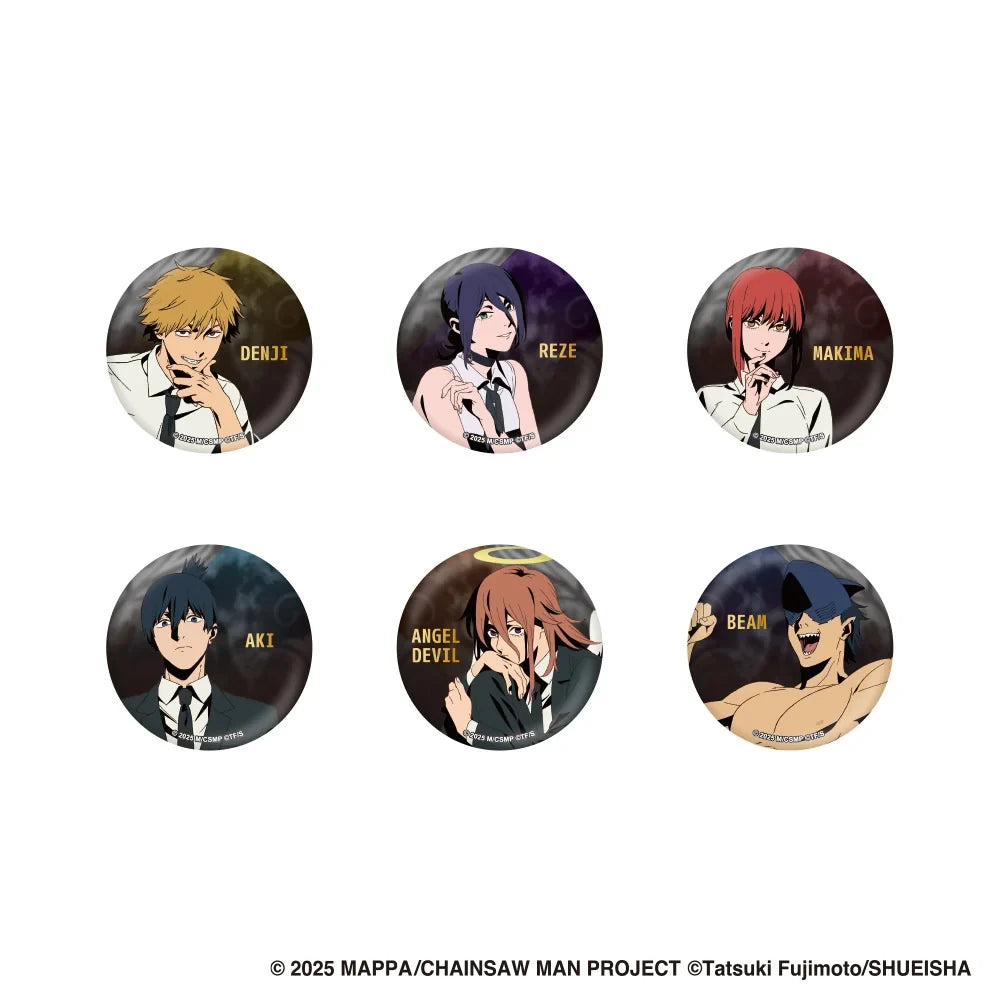 (Goods - Badge) Chainsaw Man Gold Foil-Stamped Can Badge (Blind Box -Single)