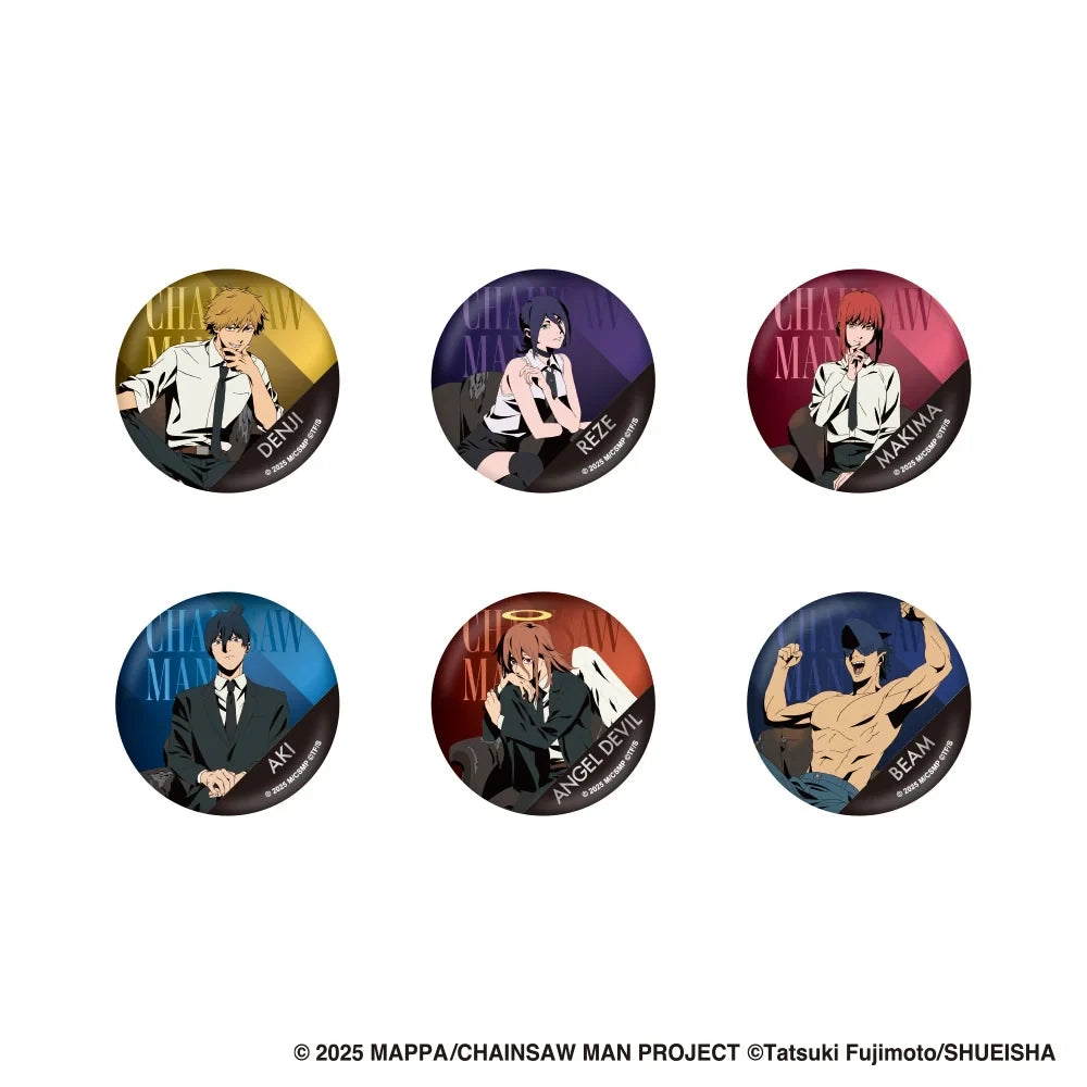 (Goods - Badge) Chainsaw Man SIlver Foil-Stamped Can Badge (Blind Box -Single)