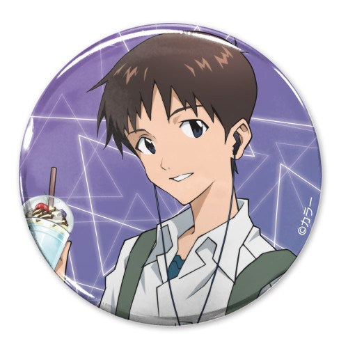 (Goods - Badge) EVANGELION feat. Exclusive Art Shinji Ikari 65mm Button Badge School Uniform Ver.