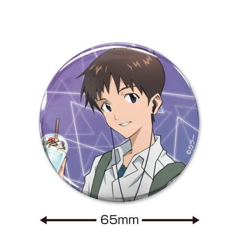 (Goods - Badge) EVANGELION feat. Exclusive Art Shinji Ikari 65mm Button Badge School Uniform Ver.