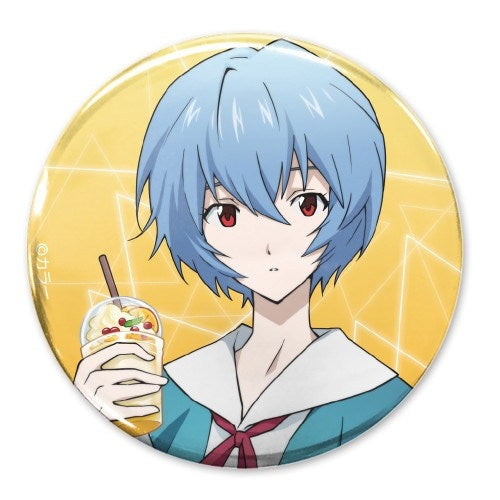 (Goods - Badge) EVANGELION feat. Exclusive Art Rei Ayanami 65mm Button Badge School Uniform Ver.
