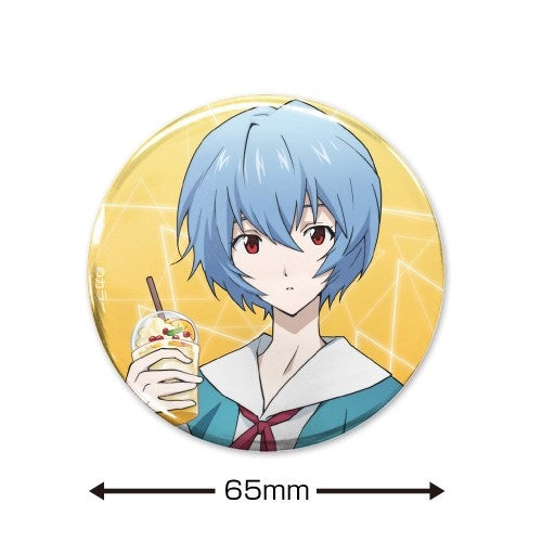 (Goods - Badge) EVANGELION feat. Exclusive Art Rei Ayanami 65mm Button Badge School Uniform Ver.