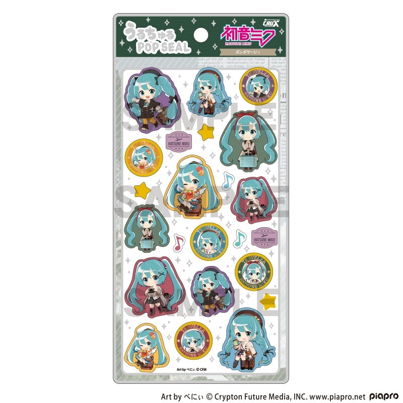 (Goods - Sticker) Hatsune Miku Uruchuru POP SEAL Bon Voyage