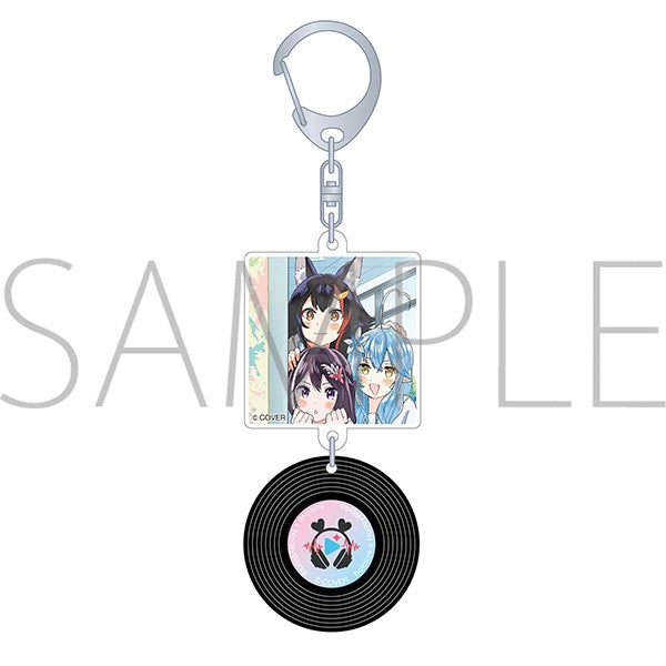 [hololive] Record Style Keychain / hololive x HoneyWorks Senpai.