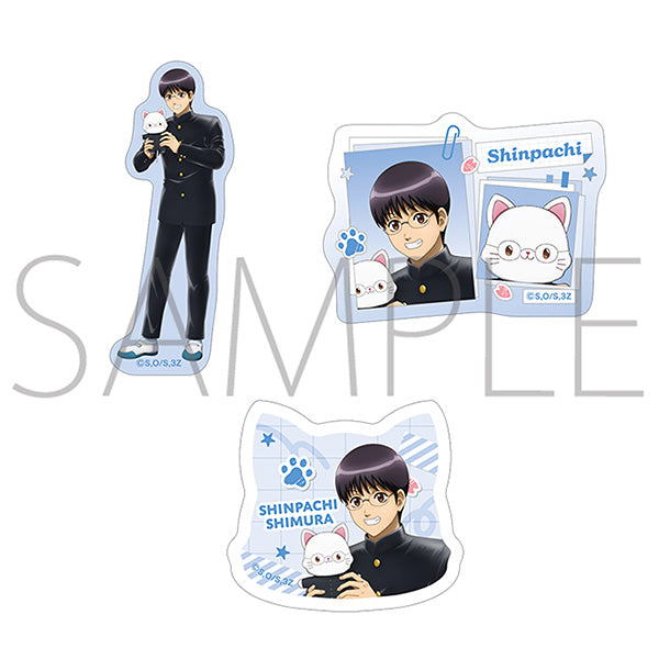 (Goods - Sticker) Class 3-Z GINPACHI SENSEI withCAT Sticker Set Shinpachi Shimura