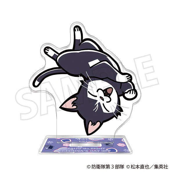 (Goods - Set) Kaiju No. 8 Hoshina Cat Button Badge & Acrylic Stand Set