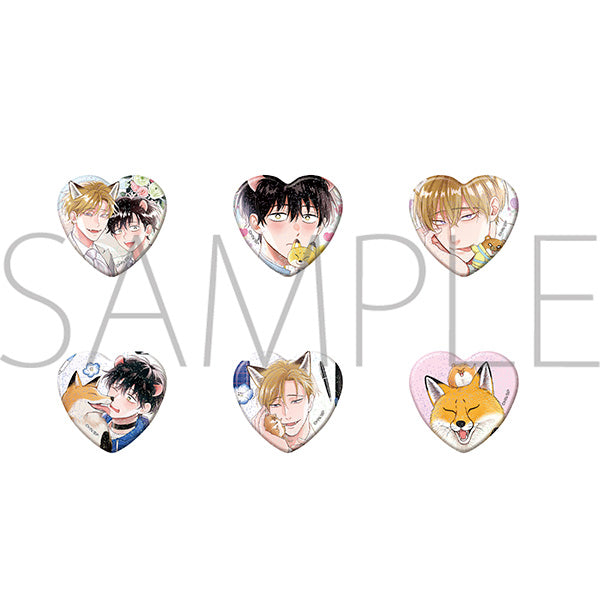 (Goods - Badge) The Foxy Mouse's Romance (Gochisou Ω wa Chuu to Naku) Oshi Couple Badge Collection (Blind Box -Single)