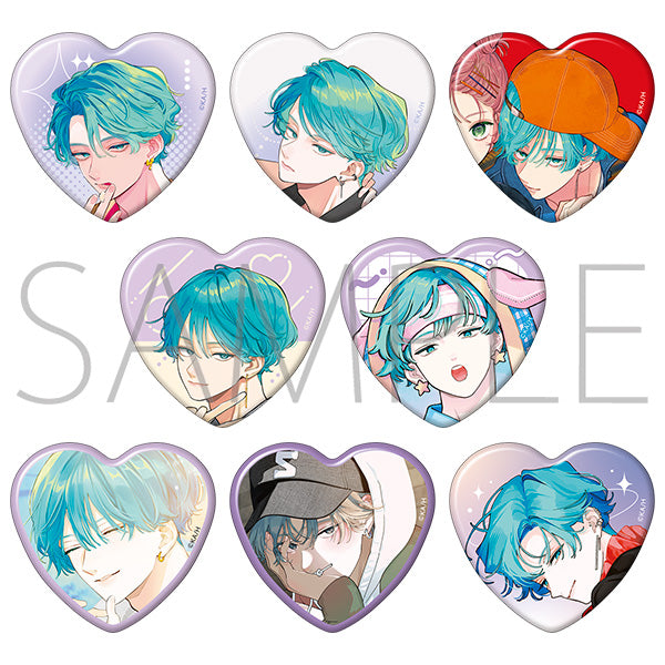 (Goods - Badge) It Takes More Than a Pretty Face to Fall in Love Heart-shaped Oshi Chara Badge Collection Kanato Ugo (Blind Box -Single)