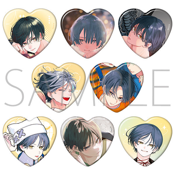 (Goods - Badge) It Takes More Than a Pretty Face to Fall in Love Heart-shaped Oshi Chara Badge Collection Ryo Doigaki (Blind Box -Single)