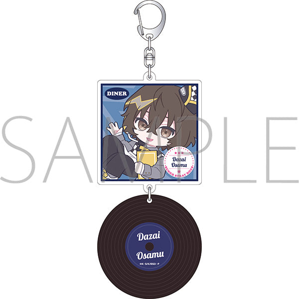 (Goods - Keychain) Bungo Stray Dogs Record Style Acrylic Keychain / Osamu Dazai Pastel Pop