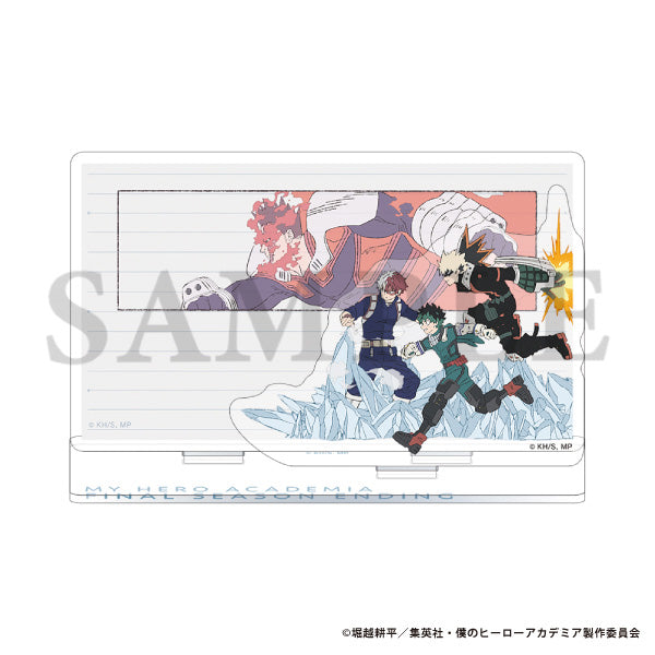 (Goods - Acrylic Stand) My Hero Academia Anime Acrylic Diorama - Midoriya & Bakugo & Todoroki & Endeavor