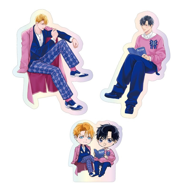 (Goods - Sticker) Kadokawa BL Fair Aurora Sticker Set PINK/NAVY TRAD. CLUB Ver. Bed in Rule
