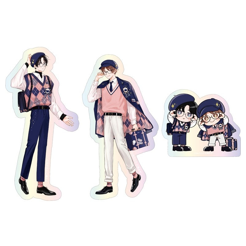 (Goods - Sticker) Kadokawa BL Fair Aurora Sticker Set PINK/NAVY TRAD. CLUB Ver. Minato's Laundromat