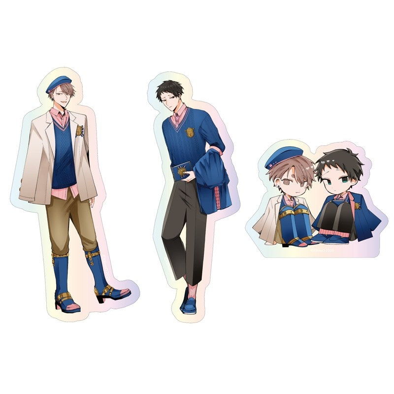 (Goods - Sticker) Kadokawa BL Fair Aurora Sticker Set PINK/NAVY TRAD. CLUB Ver. Yu to Haru