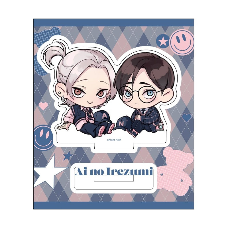 (Goods - Acrylic Stand) Kadokawa BL Fair Chibi Acrylic Stand PINK/NAVY TRAD. CLUB Ver. Ai no Irezumi