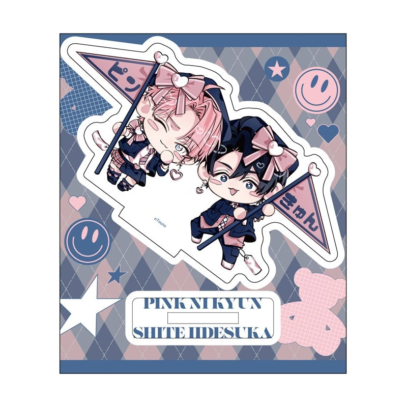 (Goods - Acrylic Stand) Kadokawa BL Fair Chibi Acrylic Stand PINK/NAVY TRAD. CLUB Ver. Pink ni Kyunshite Iidesuka