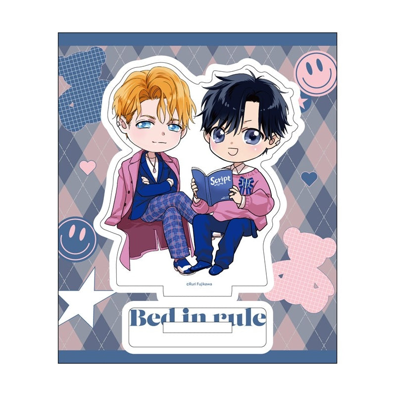 (Goods - Acrylic Stand) Kadokawa BL Fair Chibi Acrylic Stand PINK/NAVY TRAD. CLUB Ver. Bed in Rule