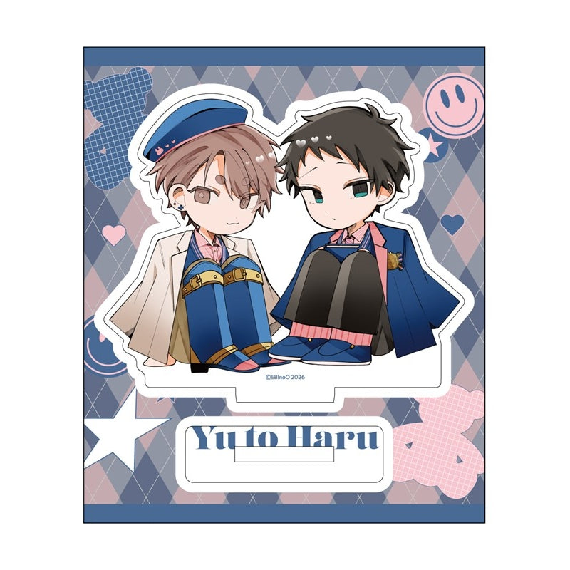 (Goods - Acrylic Stand) Kadokawa BL Fair Chibi Acrylic Stand PINK/NAVY TRAD. CLUB Ver. Yu to Haru