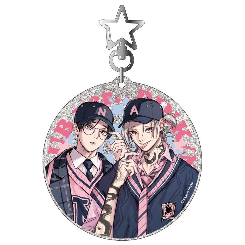(Goods - Keychain) Kadokawa BL Fair Glitter Acrylic Keychain PINK/NAVY TRAD. CLUB Ver. Ai no Irezumi