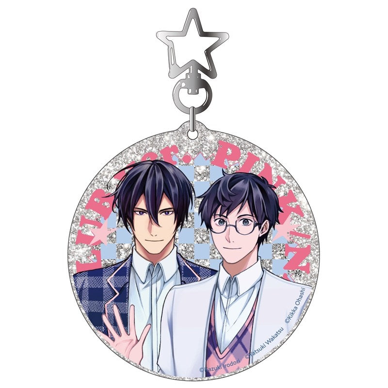(Goods - Keychain) Kadokawa BL Fair Glitter Acrylic Keychain PINK/NAVY TRAD. CLUB Ver. The Other World's Books Depend on the Bean Counter