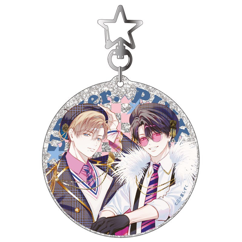 (Goods - Keychain) Kadokawa BL Fair Glitter Acrylic Keychain PINK/NAVY TRAD. CLUB Ver. The End Credits Go All the Way to Hell
