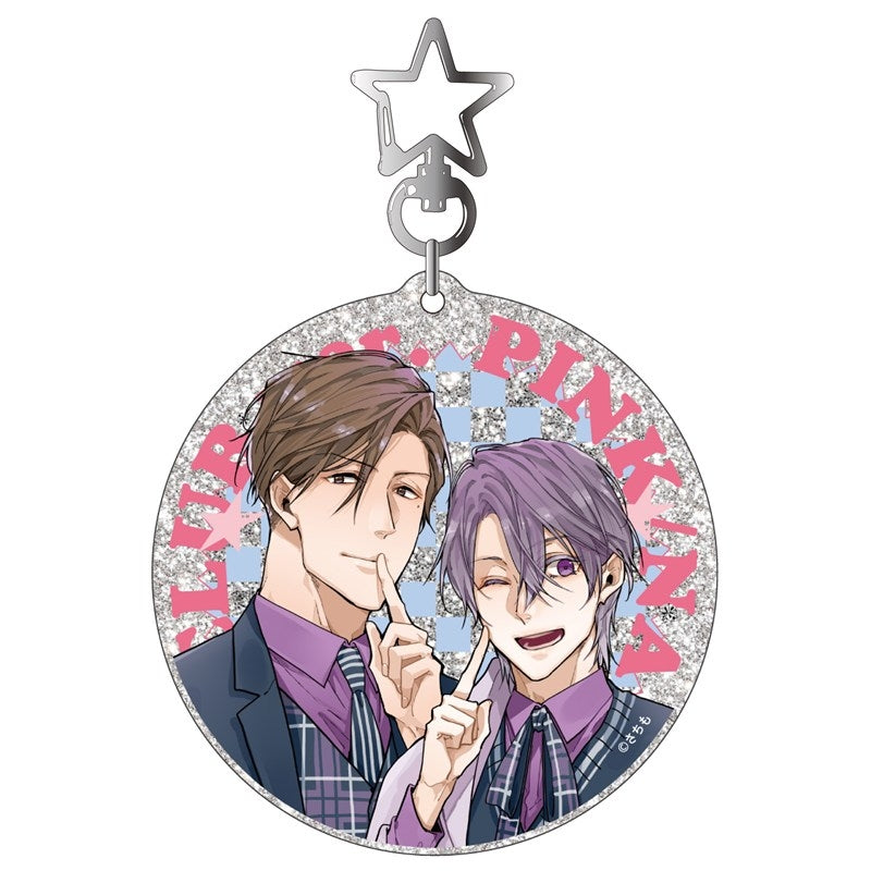 (Goods - Keychain) Kadokawa BL Fair Glitter Acrylic Keychain PINK/NAVY TRAD. CLUB Ver. Sui mo Amai mo