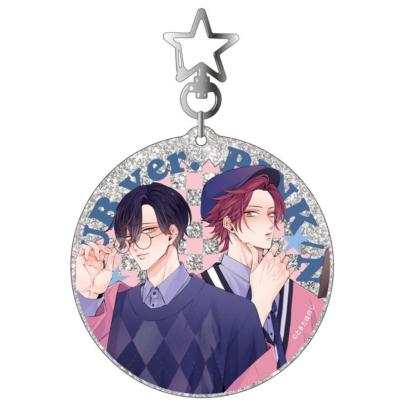 (Goods - Keychain) Kadokawa BL Fair Glitter Acrylic Keychain PINK/NAVY TRAD. CLUB Ver. Neko wa Nekorashiku Are