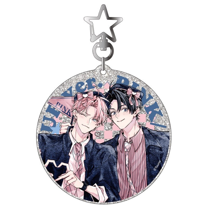 (Goods - Keychain) Kadokawa BL Fair Glitter Acrylic Keychain PINK/NAVY TRAD. CLUB Ver. Pink ni Kyunshite Iidesuka