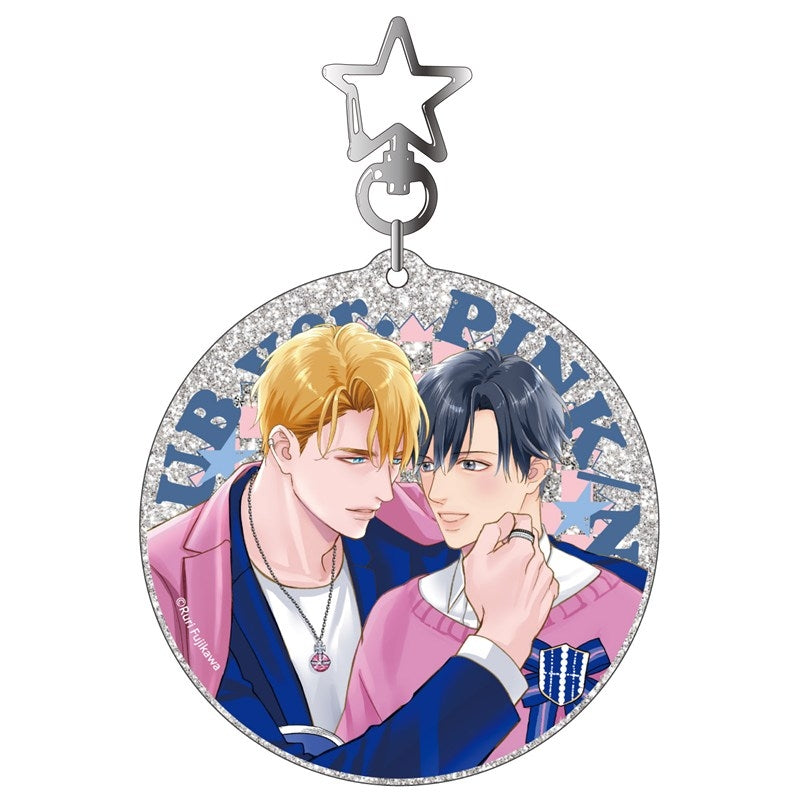 (Goods - Keychain) Kadokawa BL Fair Glitter Acrylic Keychain PINK/NAVY TRAD. CLUB Ver. Bed in Rule