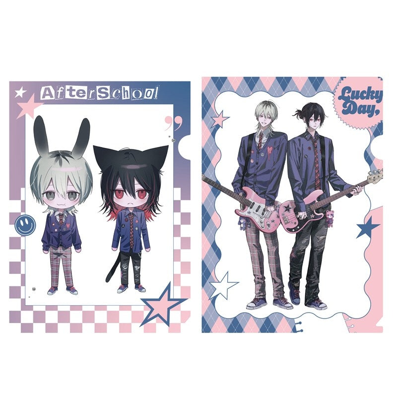 (Goods - Clear File) Kadokawa BL Fair Clear File Set Keychain PINK/NAVY TRAD. CLUB Ver. 666DOPES