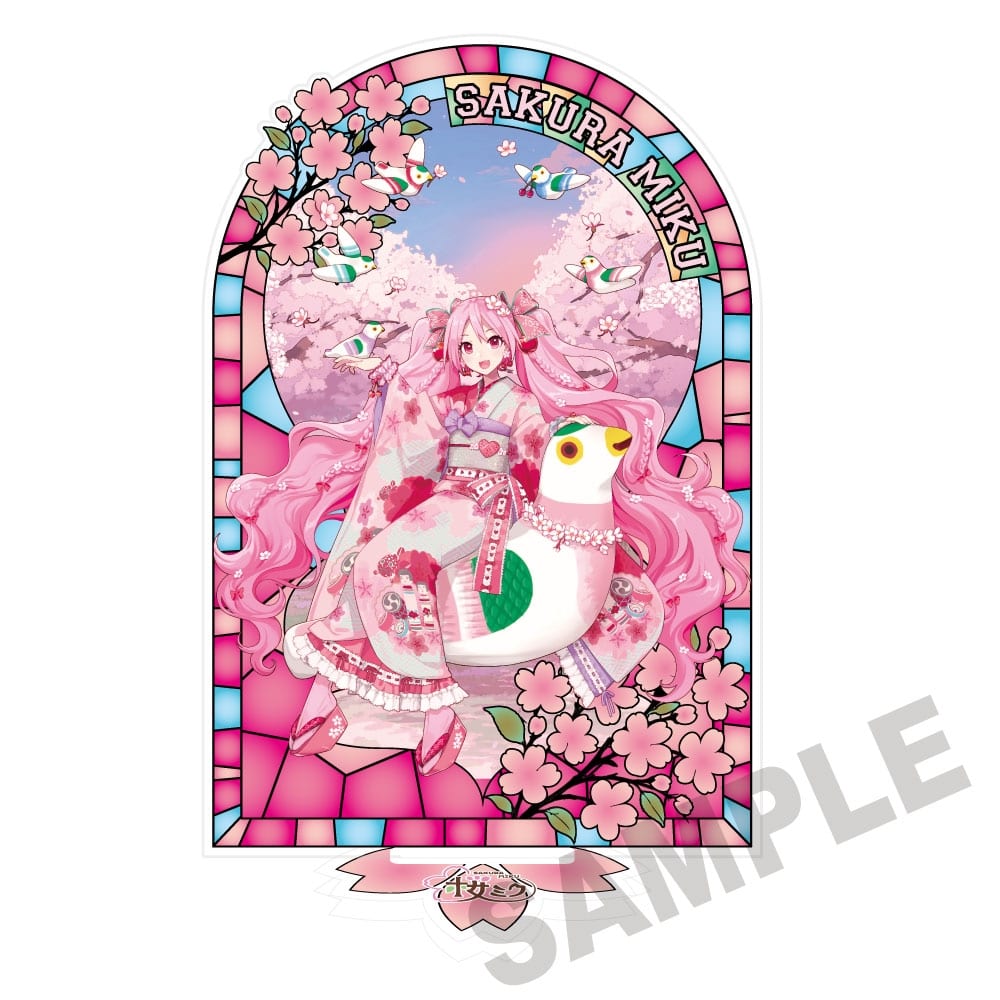 (Goods - Acrylic Stand) Sakura Miku x Hirosaki Sakura Matsuri 2026 Stained Glass Style Finish Acrylic Stand Art by iXima