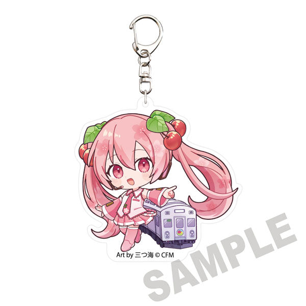 (Goods - Keychain) Sakura Miku x Hirosaki Sakura Matsuri 2026 Die-cut Acrylic Keychain Konan Railway Company Train Art by Mitsumi