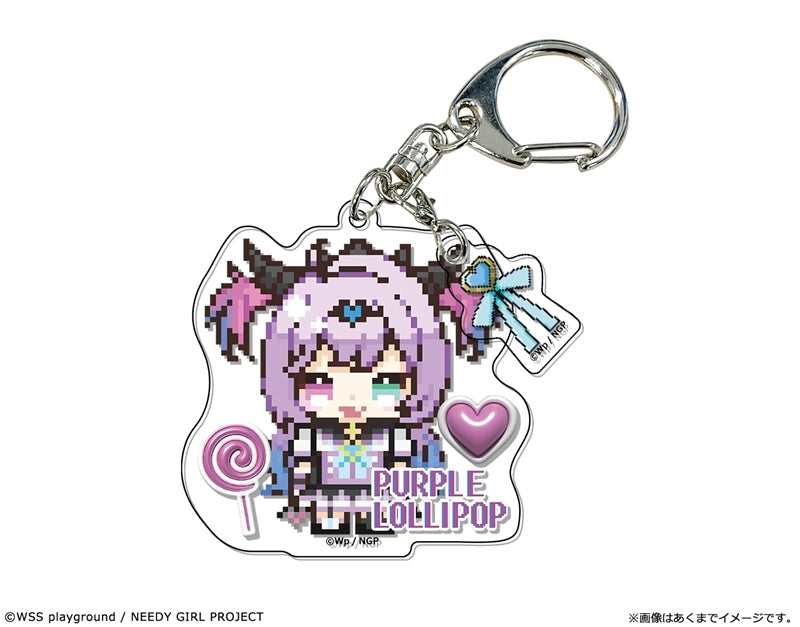 (Goods - Keychain) NEEDY GIRL OVERDOSE Anime kawabit Acrylic Keychain 04 Purple Lollipop