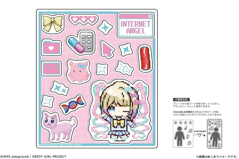(Goods - Acrylic Stand) NEEDY GIRL OVERDOSE Anime kawabit Acrylic Flake Pieces 01 INTERNET ANGEL