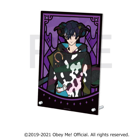 [Obey Me!] Stained Glass Style Acrylic Art Panel Belphegor