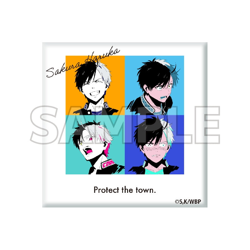 (Goods - Badge) WIND BREAKER Trading Square Button Badge Pop Art