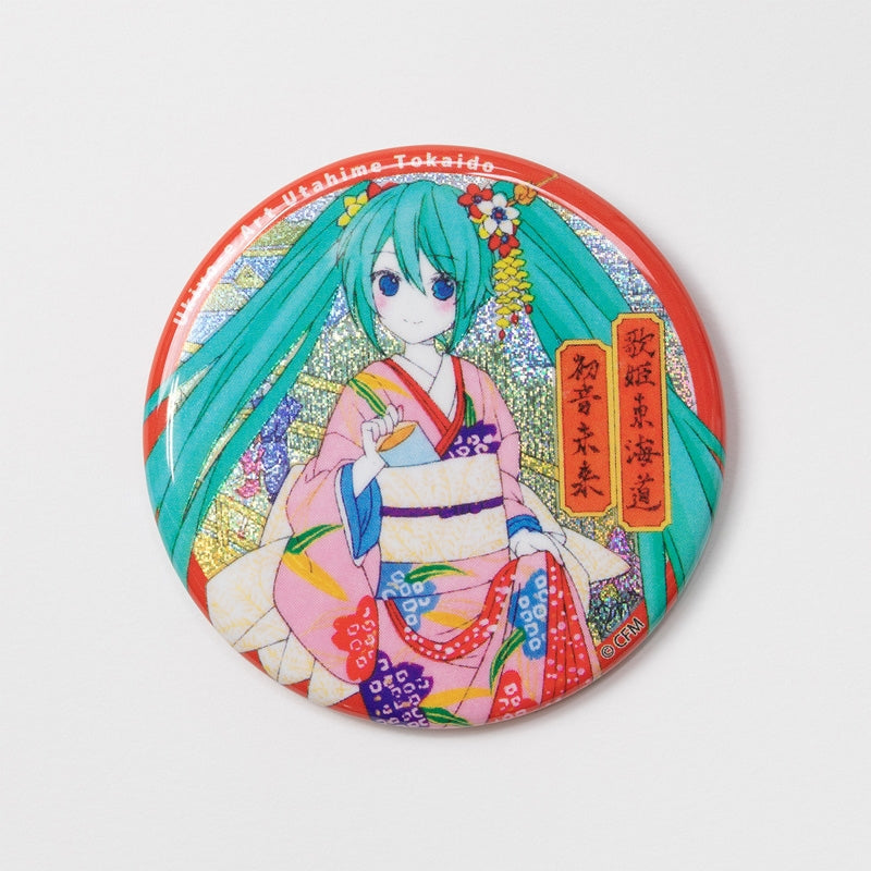 (Goods - Badge) Hatsune Miku Ukiyo-e Art Utahime Tokaido Holographic Button Badge